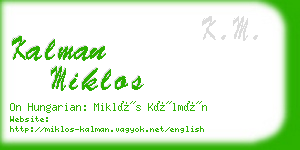 kalman miklos business card