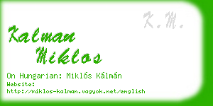 kalman miklos business card
